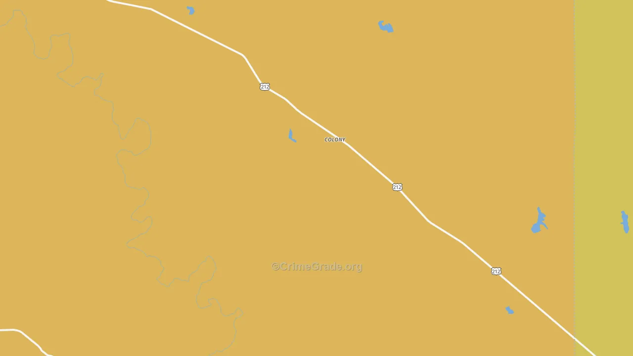 Colony, WY Map of Robbery Rates