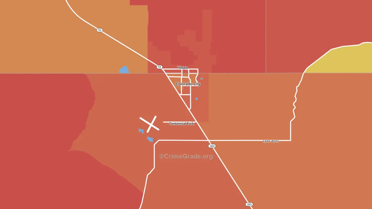 Colorado City, AZ Map of Robbery Rates