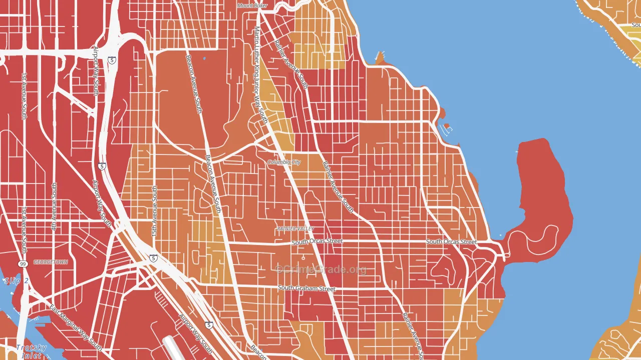 Columbia City, Seattle, WA Map of Robbery Rates