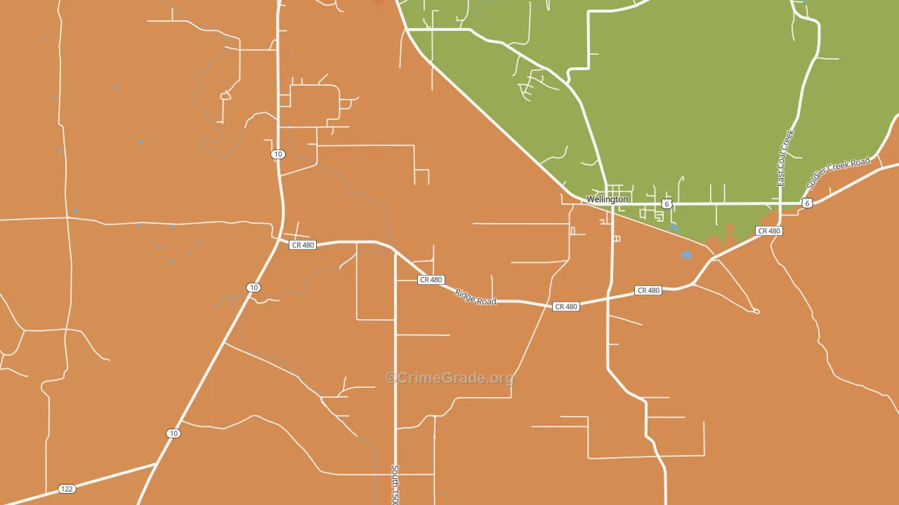 Columbia, UT Map of Robbery Rates