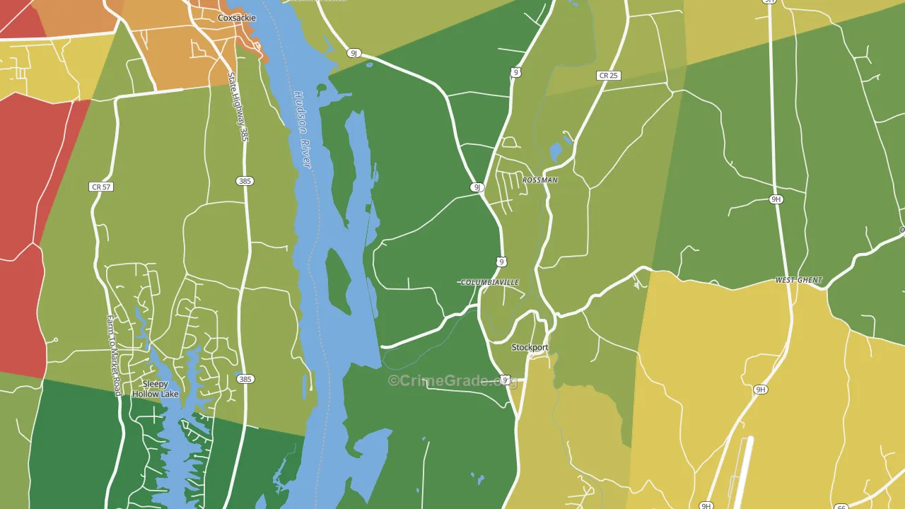 Columbiaville, NY Map of Robbery Rates