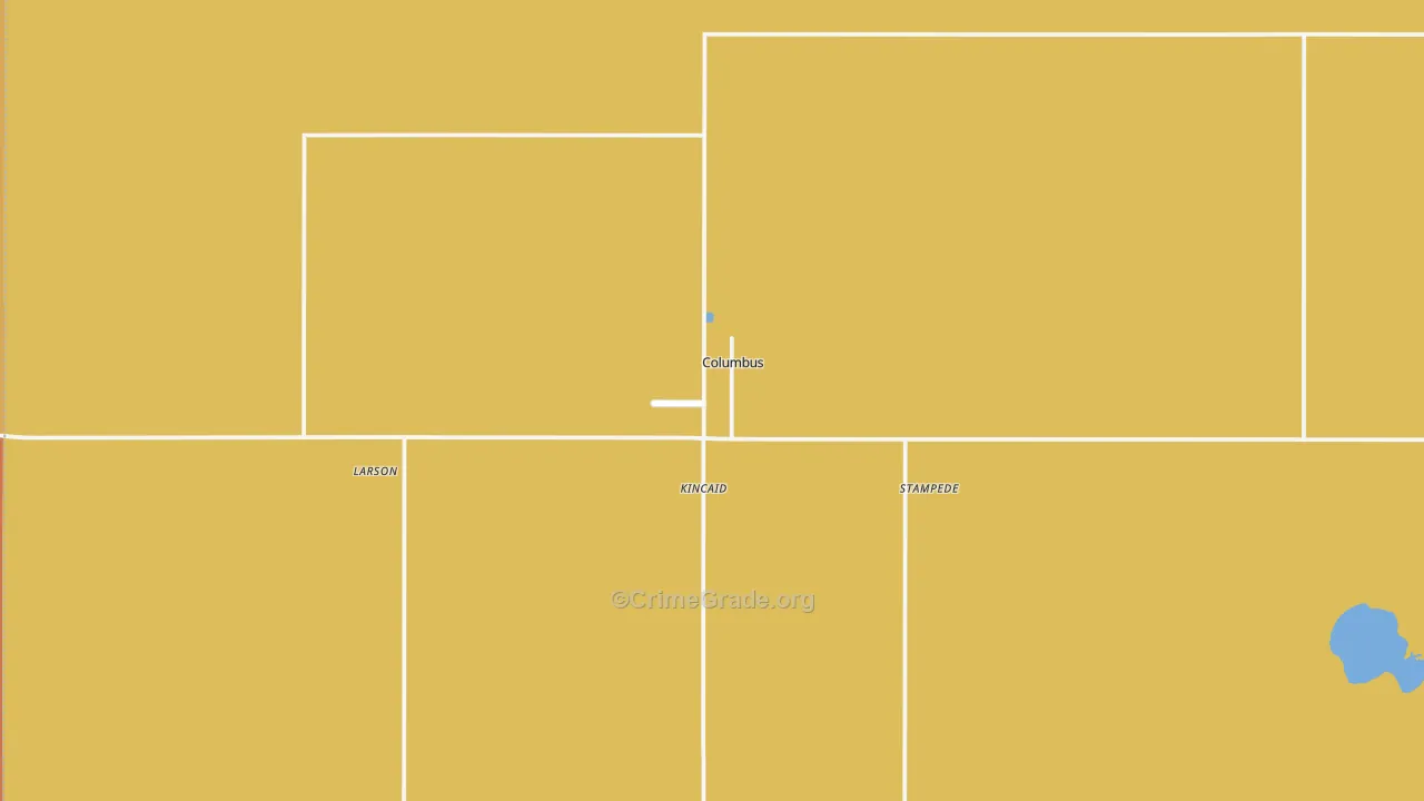 Columbus, ND Map of Robbery Rates