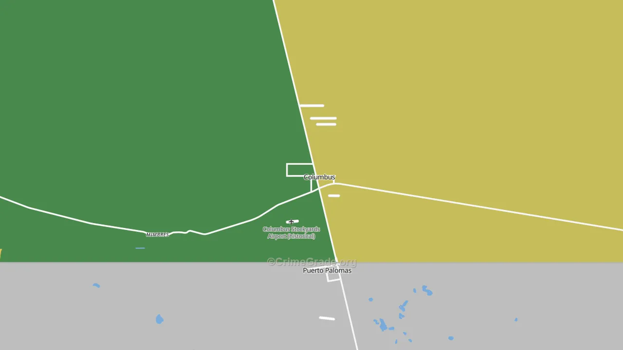 Columbus, NM Map of Robbery Rates