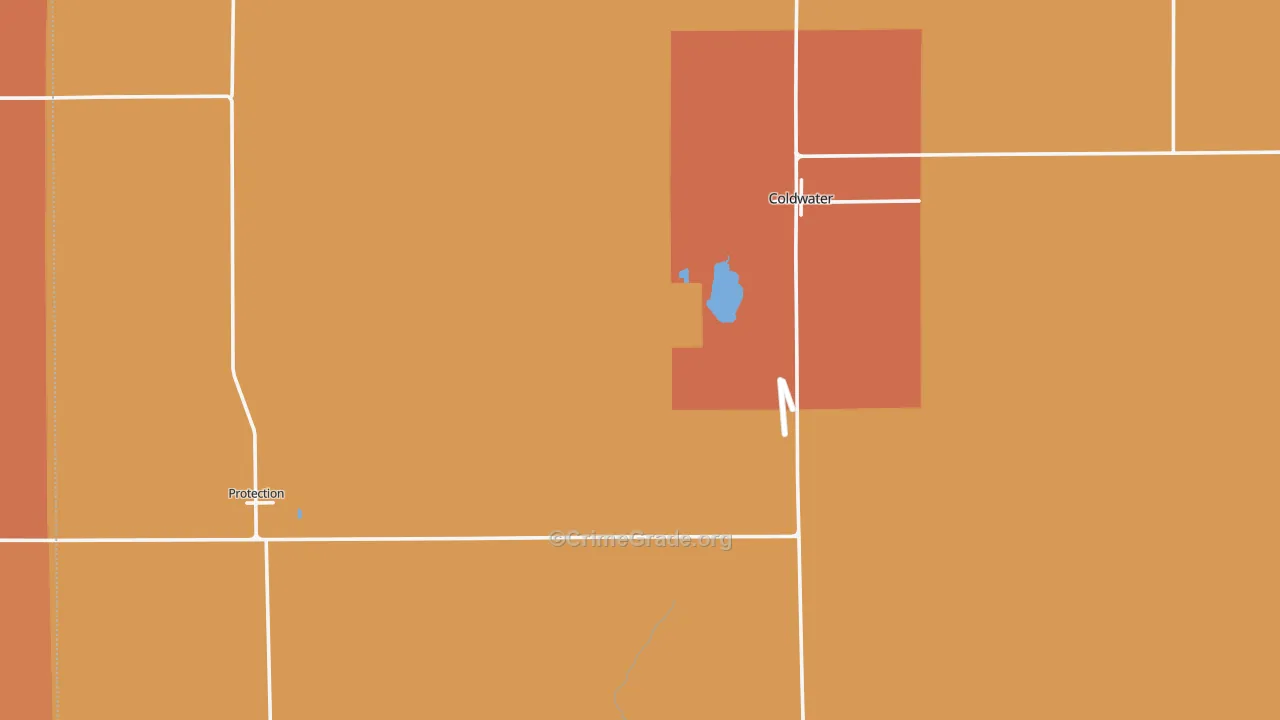 Comanche County, KS Map of Robbery Rates
