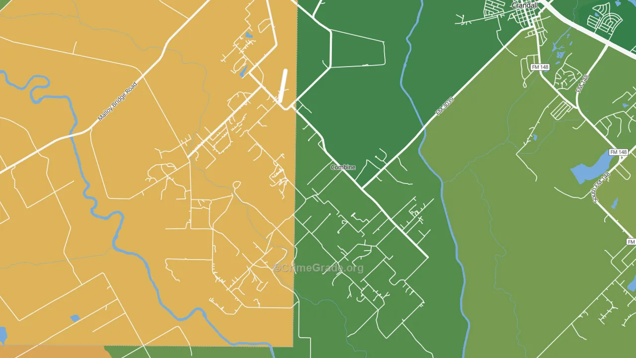 Combine, TX Map of Robbery Rates