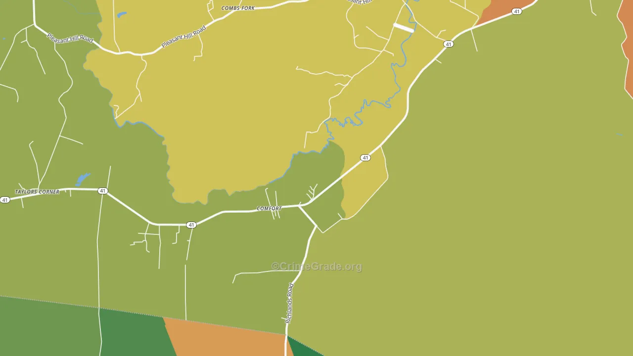 Comfort, NC Map of Robbery Rates
