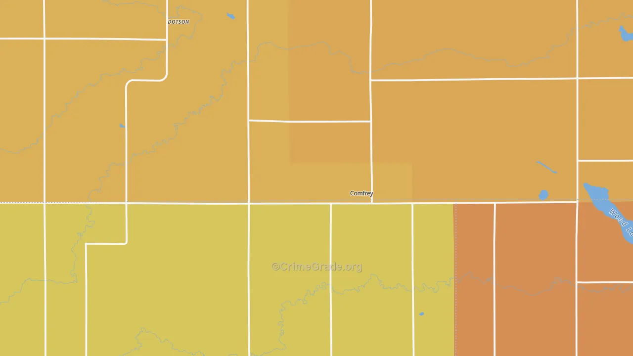 Comfrey, MN Map of Robbery Rates