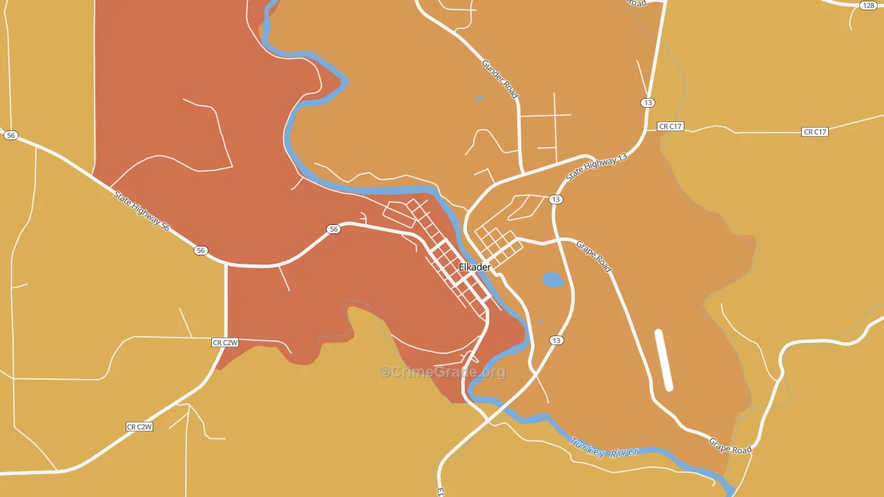 Communia, IA Map of Robbery Rates