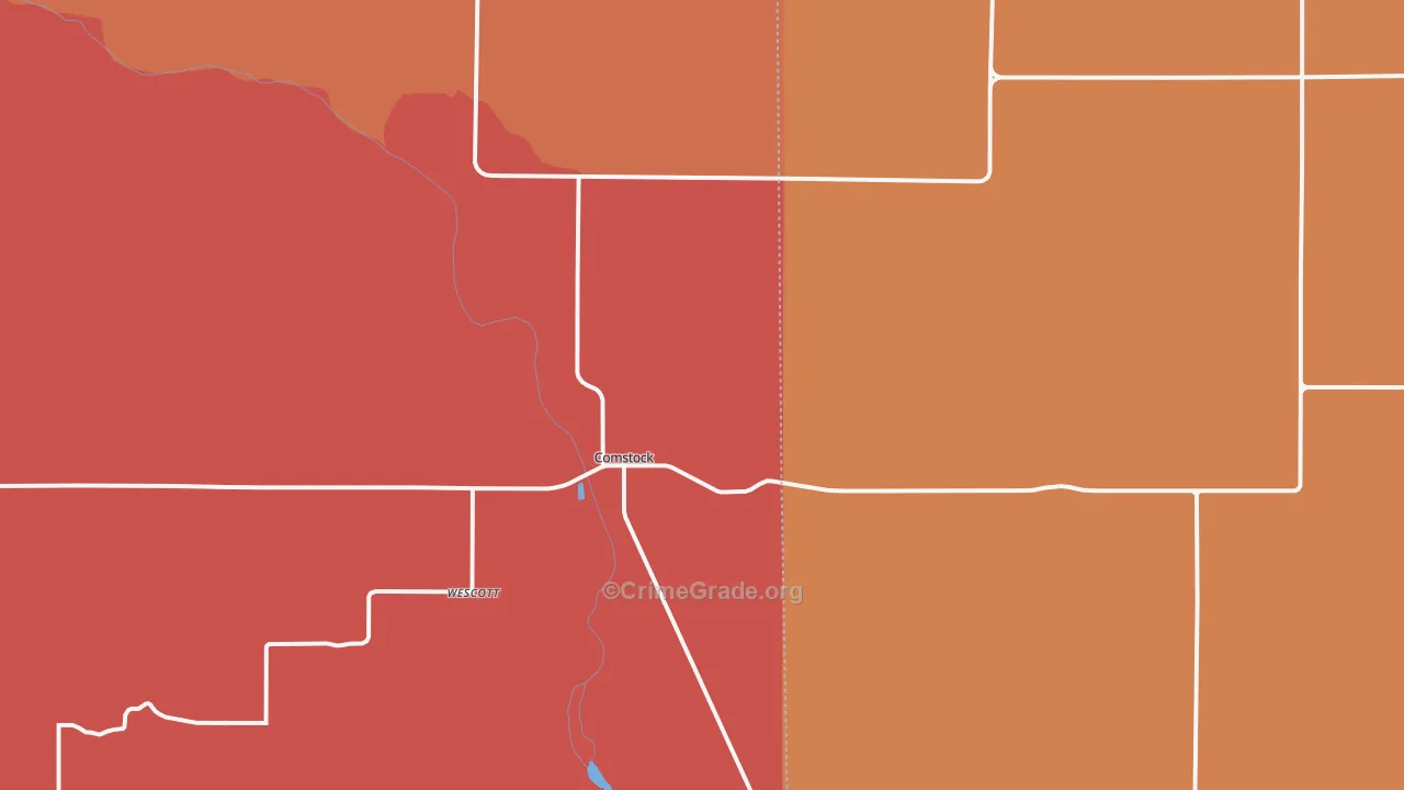 Comstock, NE Map of Robbery Rates