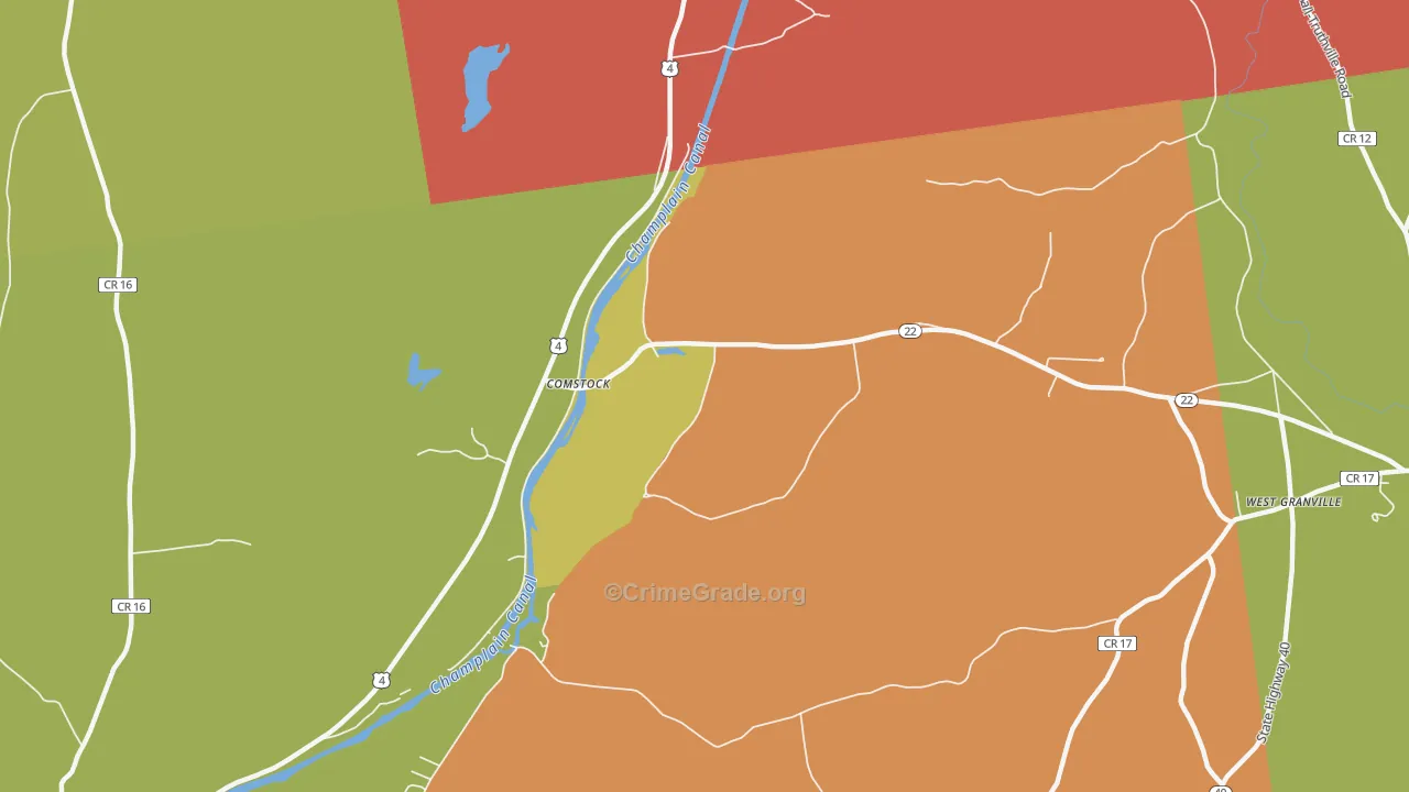 Comstock, NY Map of Robbery Rates