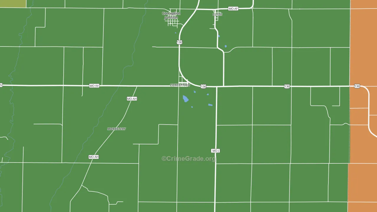 Conception, MO Map of Robbery Rates
