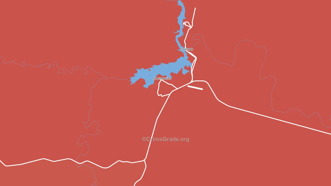 Conchas Dam, NM Map of Robbery Rates
