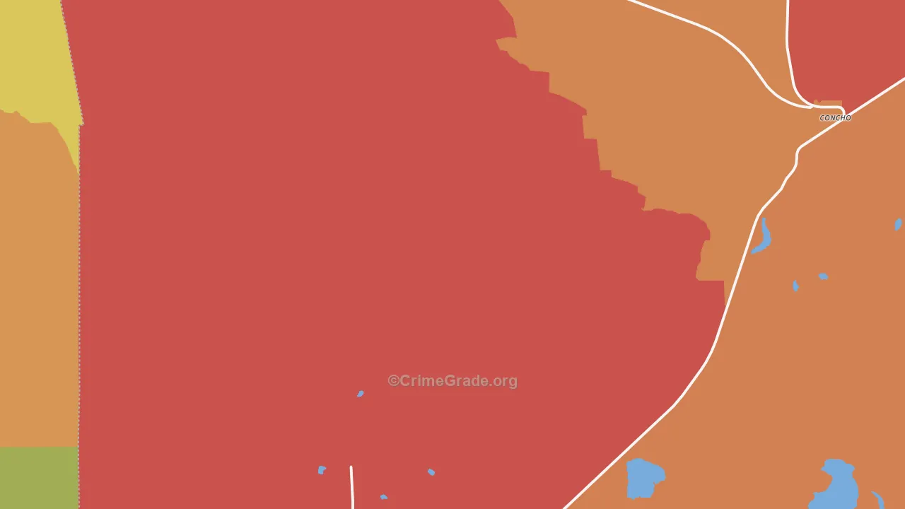 Concho, AZ Map of Robbery Rates