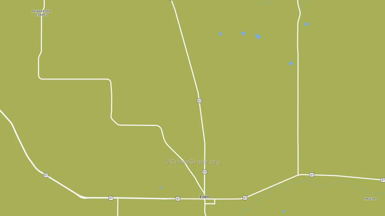 Concho County, TX Map of Robbery Rates