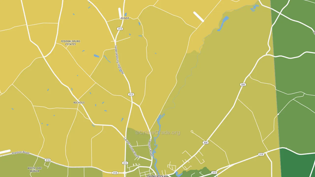 Concord, MD Map of Robbery Rates