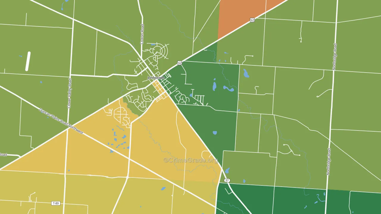 Concord, OH Map of Robbery Rates