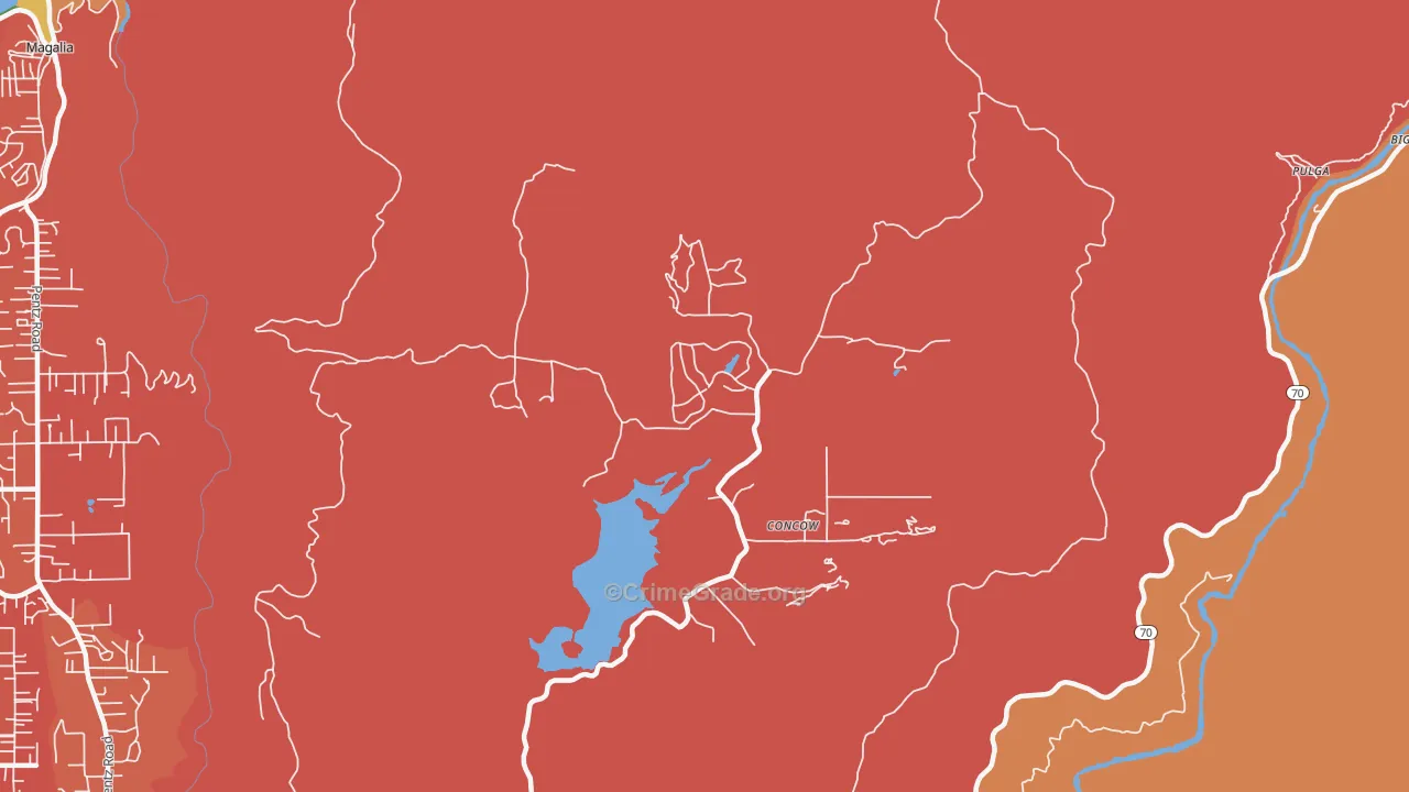Concow, CA Map of Robbery Rates
