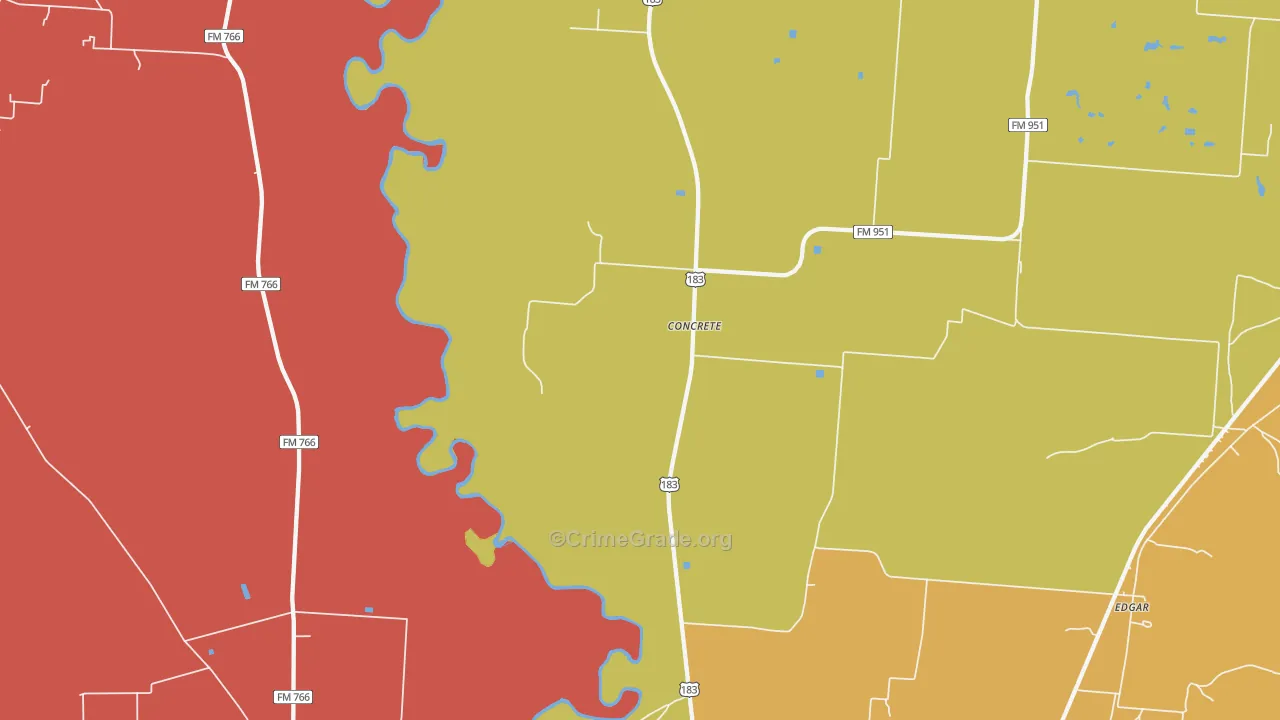 Concrete, TX Map of Robbery Rates