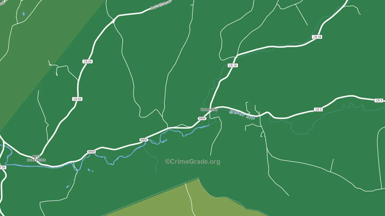 Conesville, NY Map of Robbery Rates