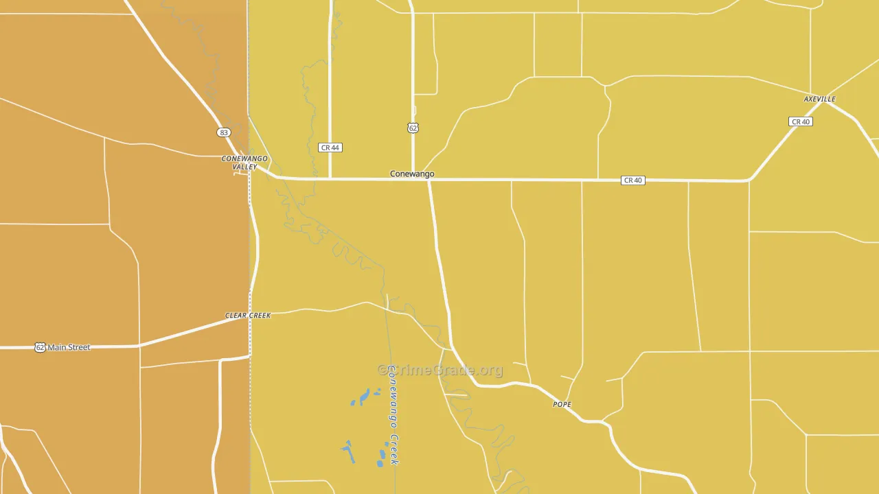 Conewango, NY Map of Robbery Rates