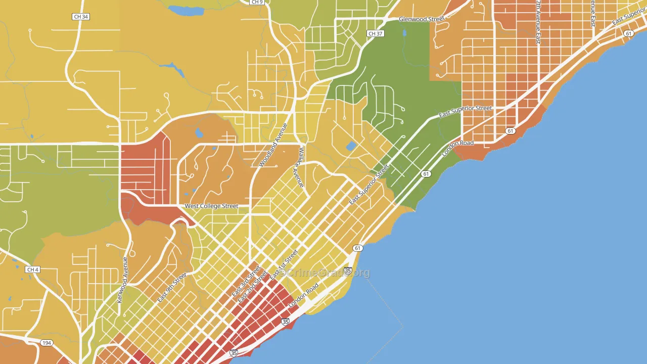 Congdon Park, Duluth, MN Map of Robbery Rates