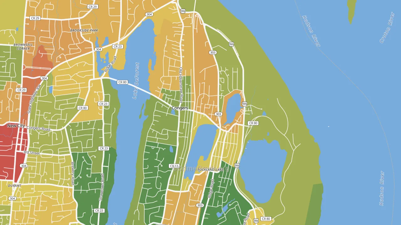 Congers, NY Map of Robbery Rates