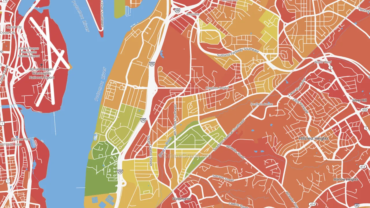 Congress Heights, Washington, DC Map of Robbery Rates