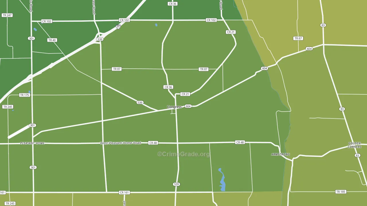Congress, OH Map of Robbery Rates