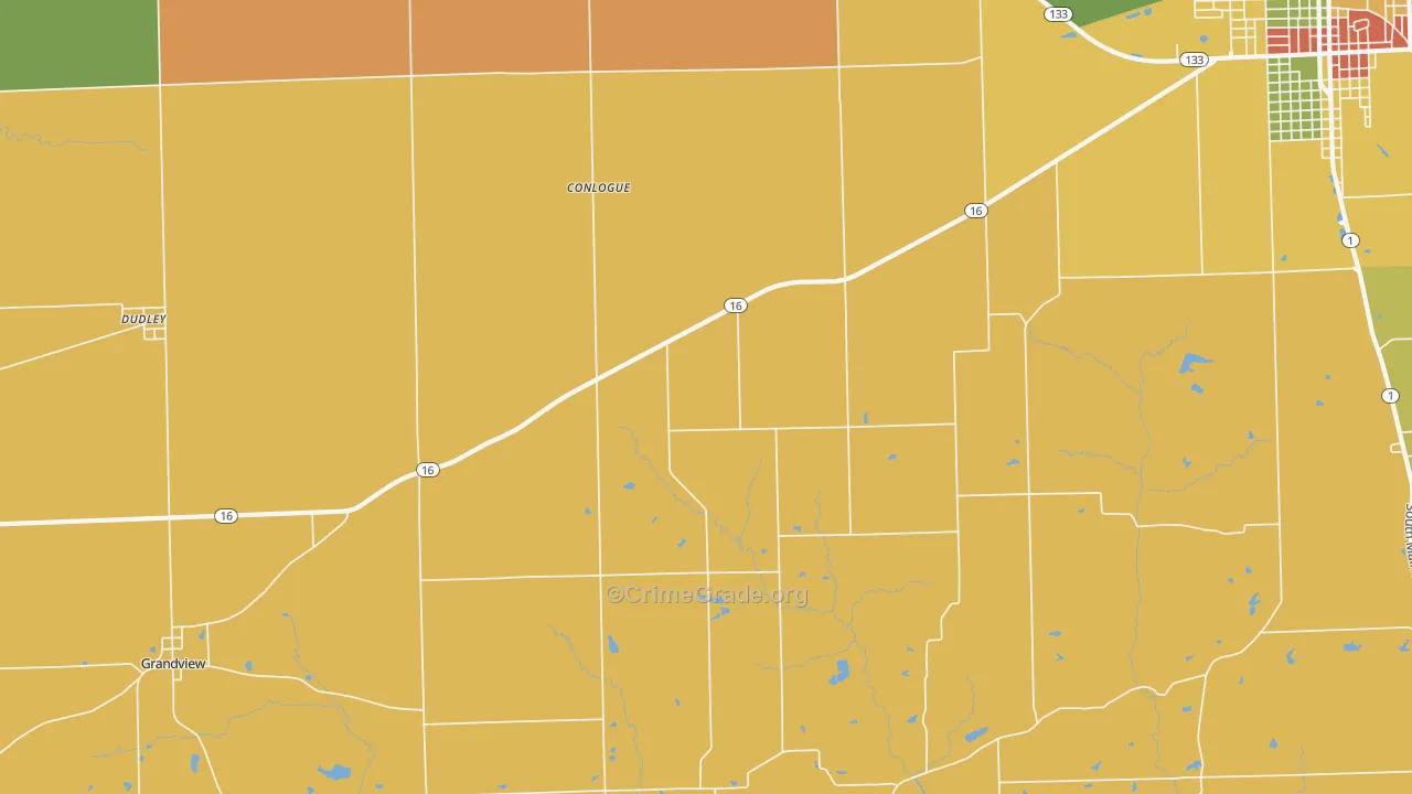 Conlogue, IL Map of Robbery Rates