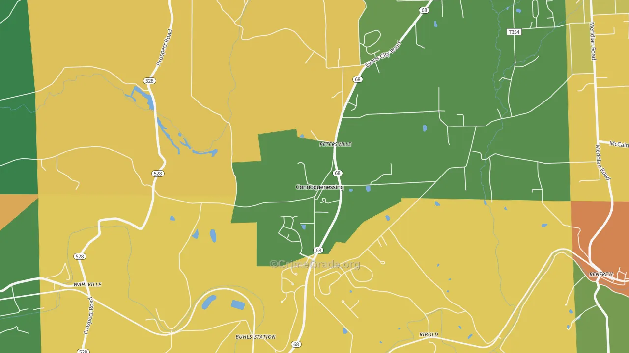 Connoquenessing, PA Map of Robbery Rates