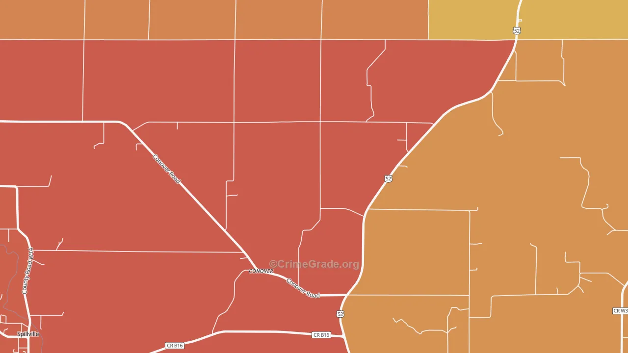 Conover, IA Map of Robbery Rates