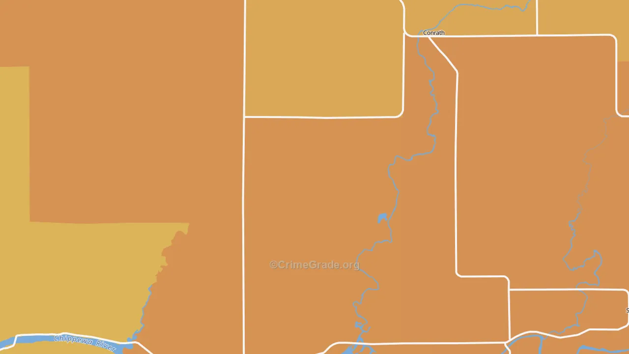 Conrath, WI Map of Robbery Rates