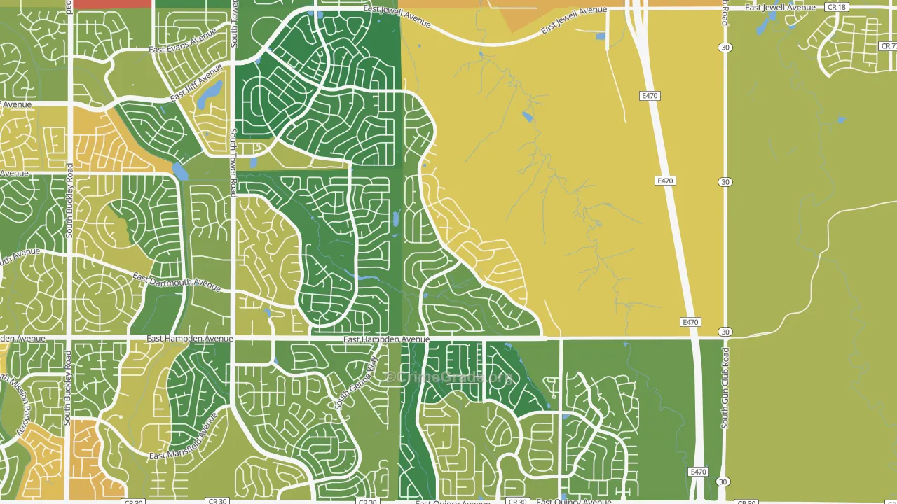Conservatory, Aurora, CO Map of Robbery Rates