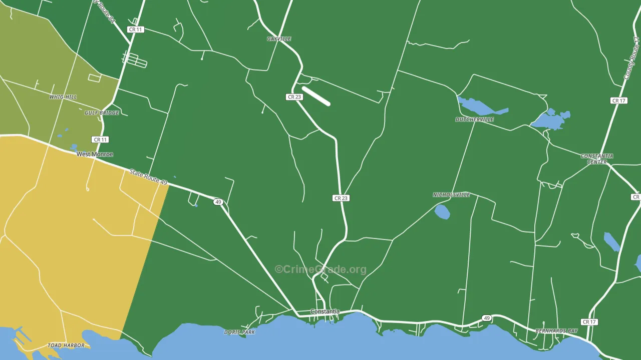 Constantia, NY Map of Robbery Rates
