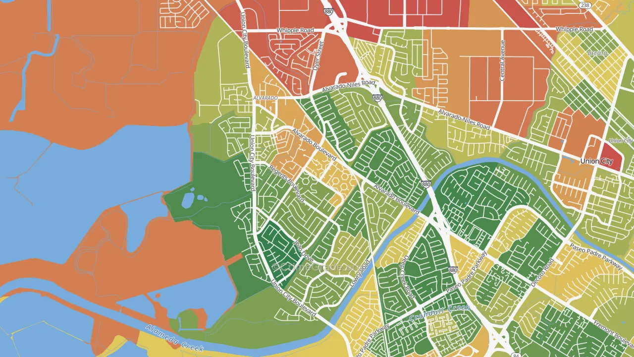 Contempo, Union City, CA Map of Robbery Rates