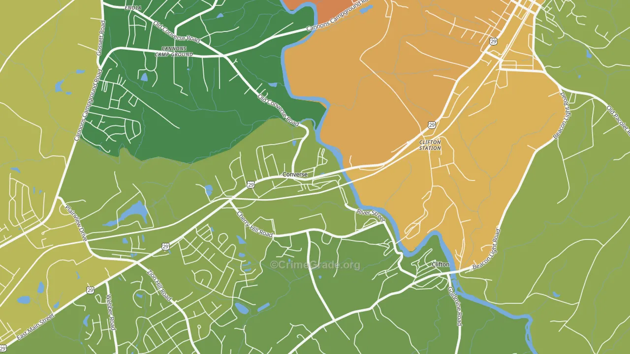 Converse, SC Map of Robbery Rates