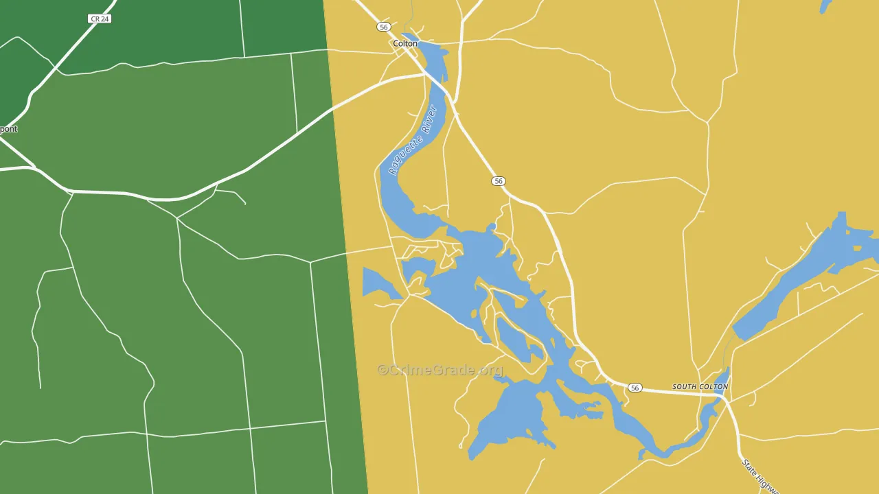 Cook Corners, NY Map of Robbery Rates