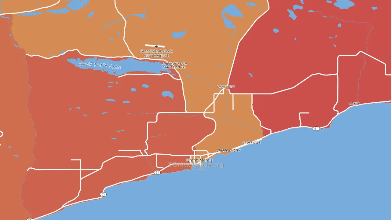Cook County, MN Map of Robbery Rates