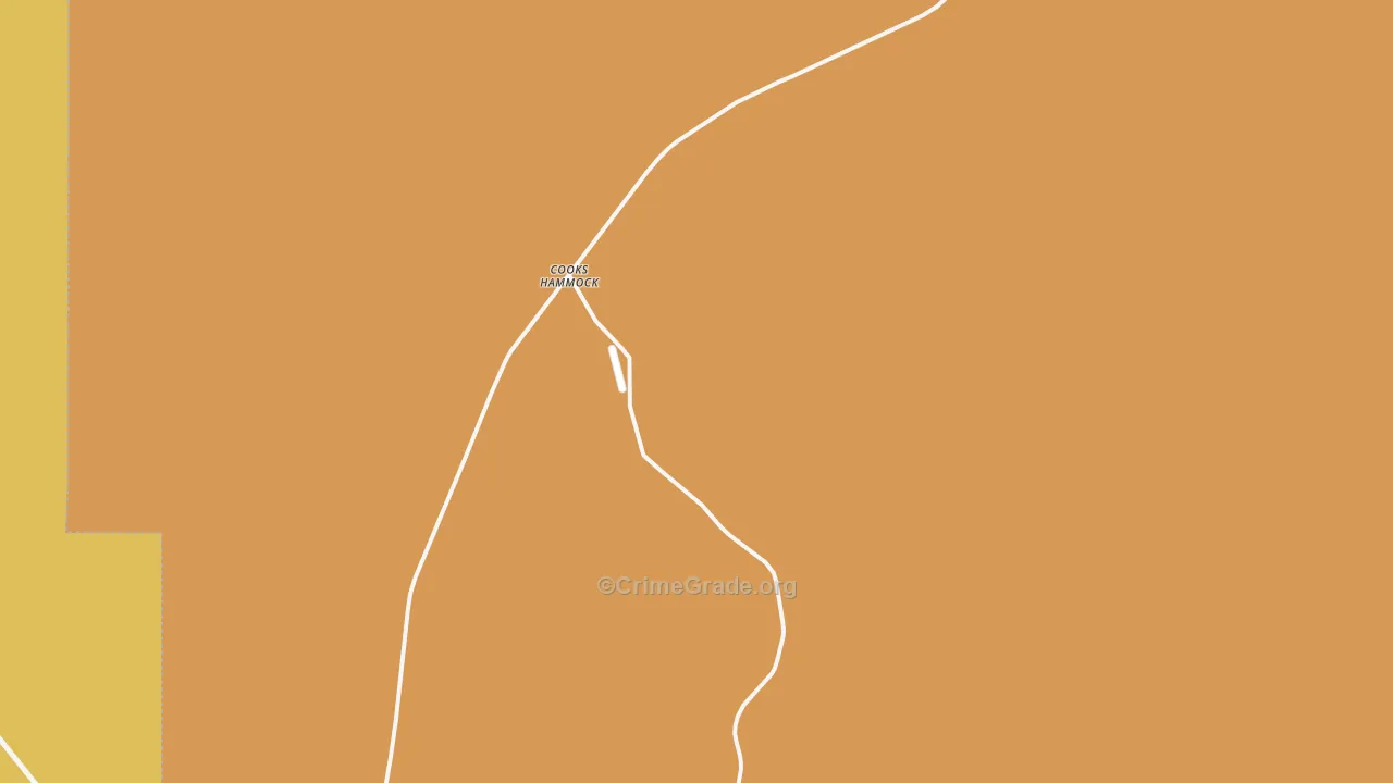 Cooks Hammock, FL Map of Robbery Rates