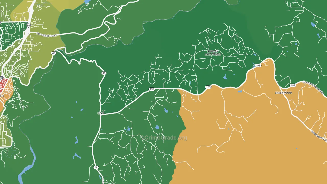 Cool, CA Map of Robbery Rates