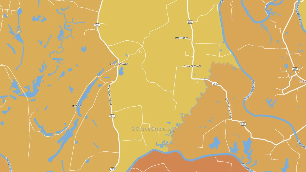 Cool Springs, KY Map of Robbery Rates