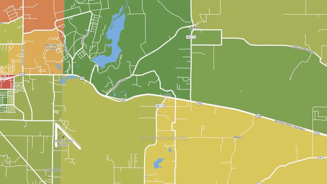 Cool, TX Map of Robbery Rates