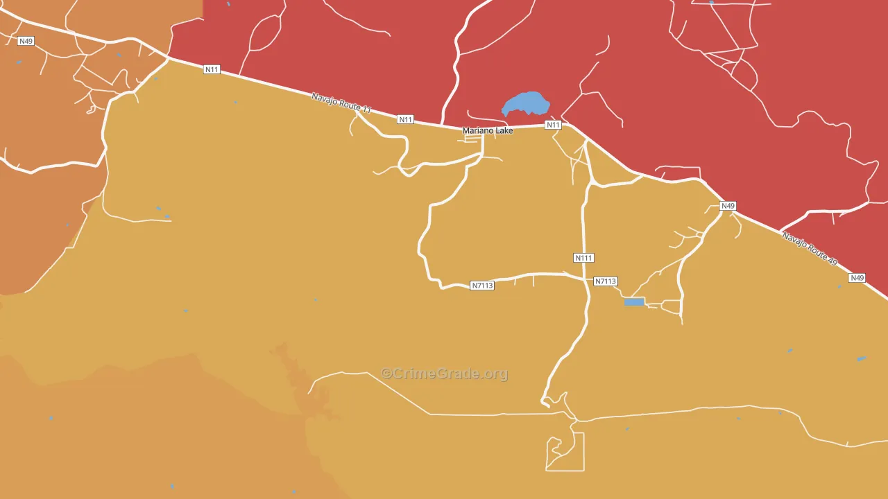 Coolidge, NM Map of Robbery Rates