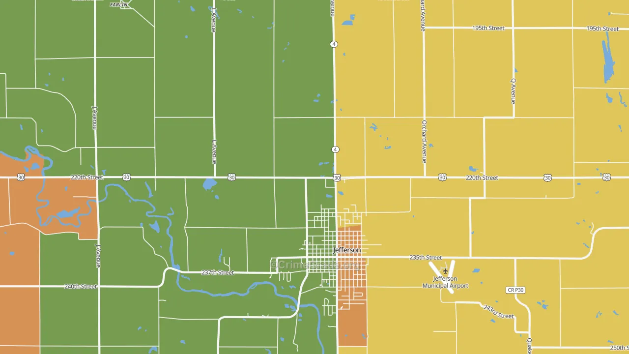 Cooper, IA Map of Robbery Rates