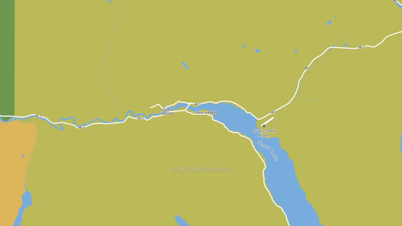 Cooper Landing, AK Map of Robbery Rates