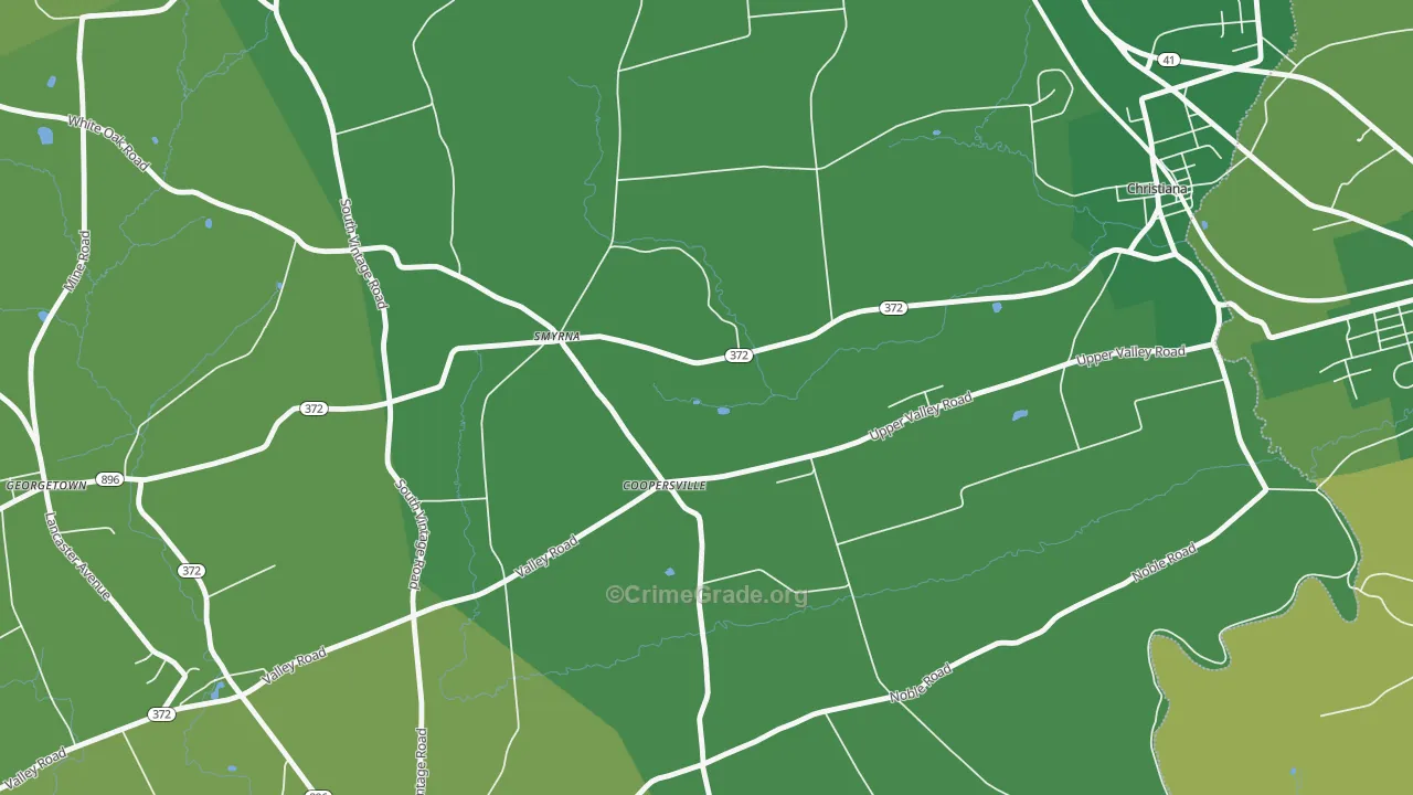 Coopersville, PA Map of Robbery Rates