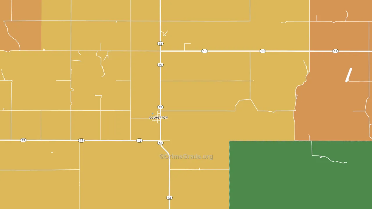 Cooperton, OK Map of Robbery Rates