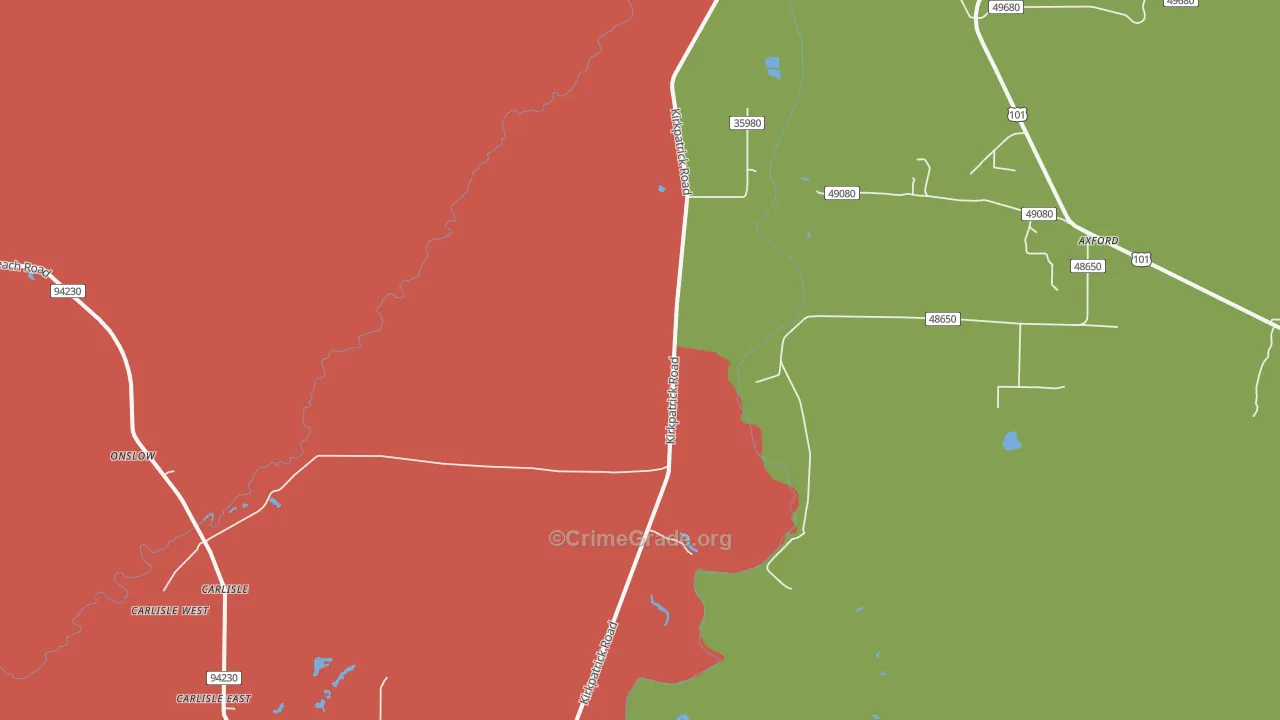Copalis Crossing, WA Map of Robbery Rates