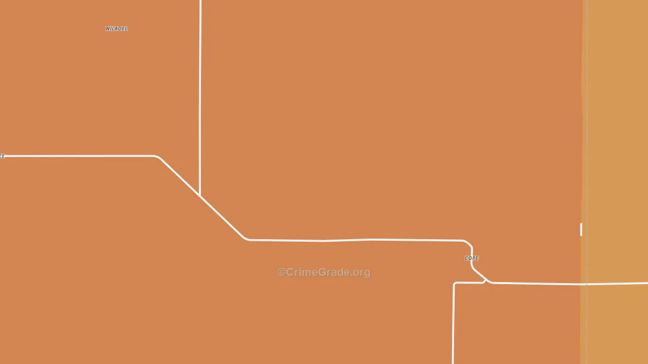 Cope, CO Map of Robbery Rates