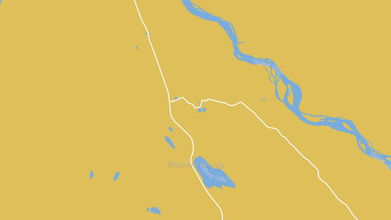 Copper Center, AK Map of Robbery Rates